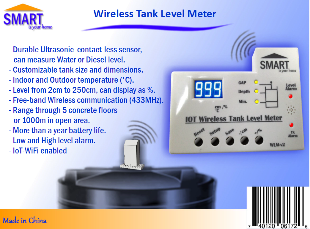 IoT Wireless Tank Level Meter Smart Is Your Home